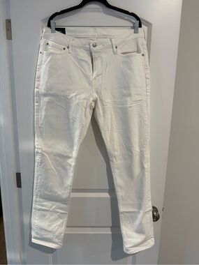 Men's White Abercrombie & Fitch Slim Fit Jeans
